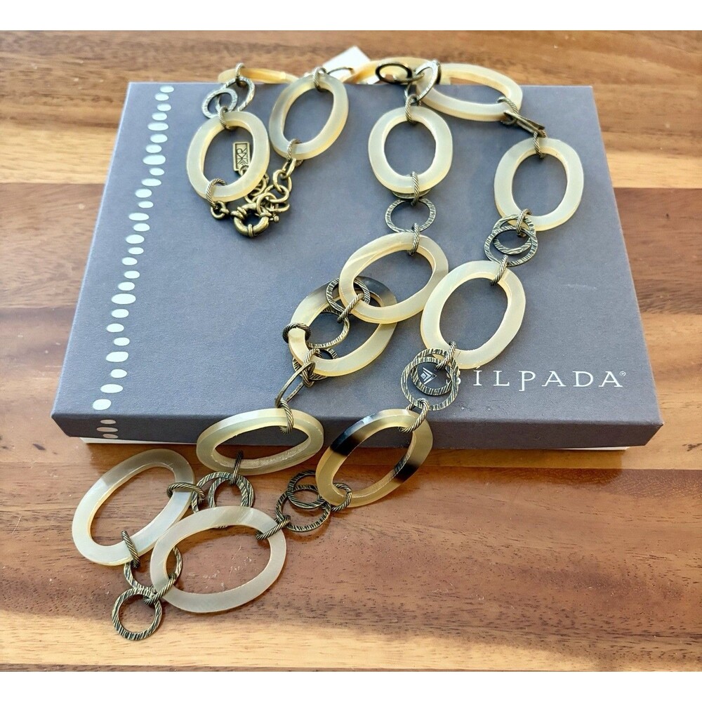SILPADA “By the Horns” - Buffalo Horn & Brass Link Necklace - KRN093 - NWT